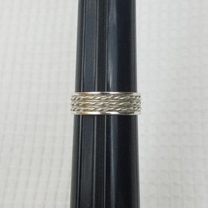 Sterling SILVER Wide Weave Band Cigar Ring